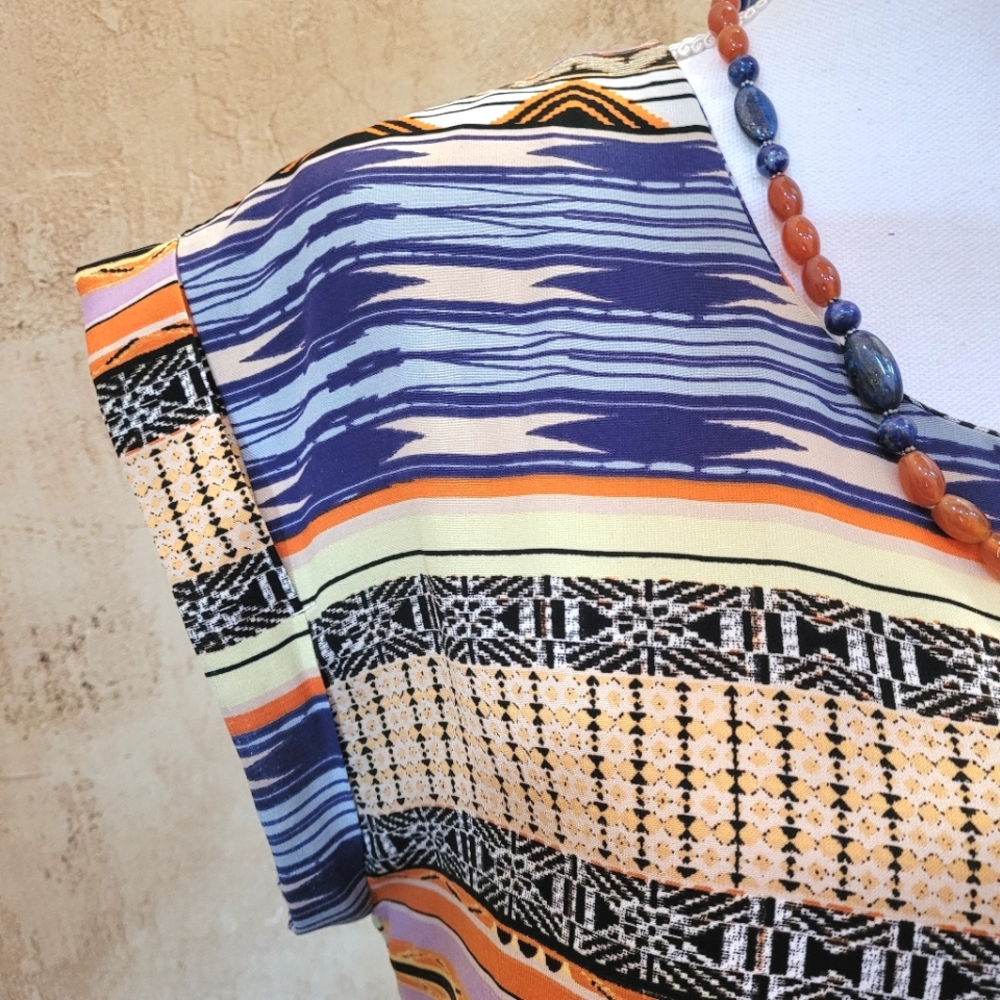Multi Color Print Shift Dress - Picture 3 of 7